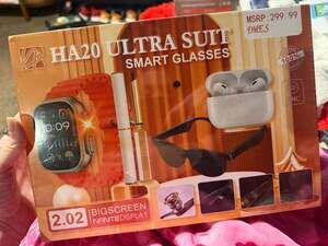 DMES HA20 Ultra Suit Smart Glasses with Smart Watch and Earbuds Bundle